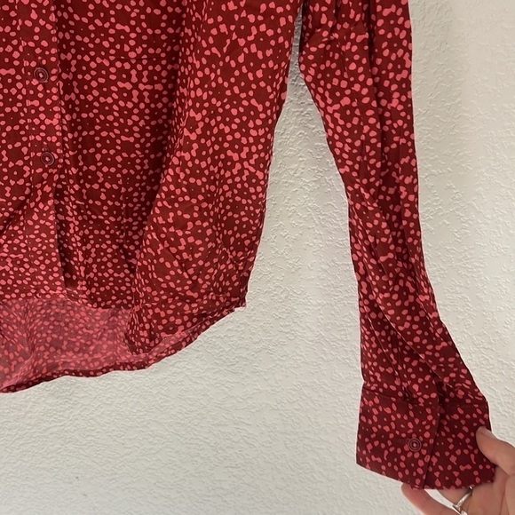 Holding Horses Anthropologie Sammie Long Sleeve Printed Button Front Blouse 2 - Picture 6 of 10